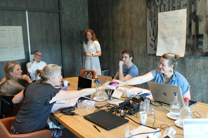 Foto van deelnemers aan tafel
